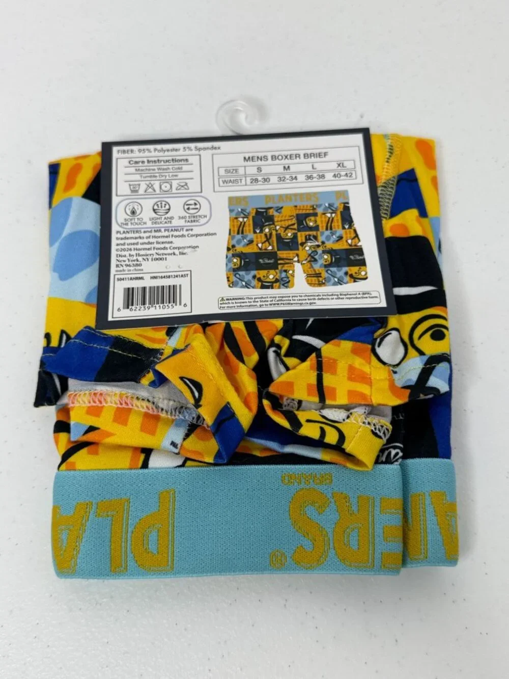 Planters Mr Peanut Mens Boxer Briefs Size L 36-38 Novelty Food Underwear NWT